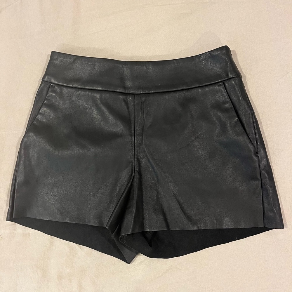 Express Black Leather Shorts